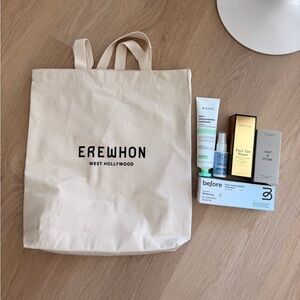 Erewhon West Hollywood Tan Tote Bag + Salt & Stone + Organic Skincare Gifts